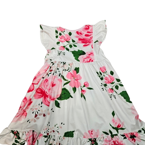 Sold Millie Loves Lily White Floral Angel Sleeve Dress Size 6 Girls - Picture 4 of 7